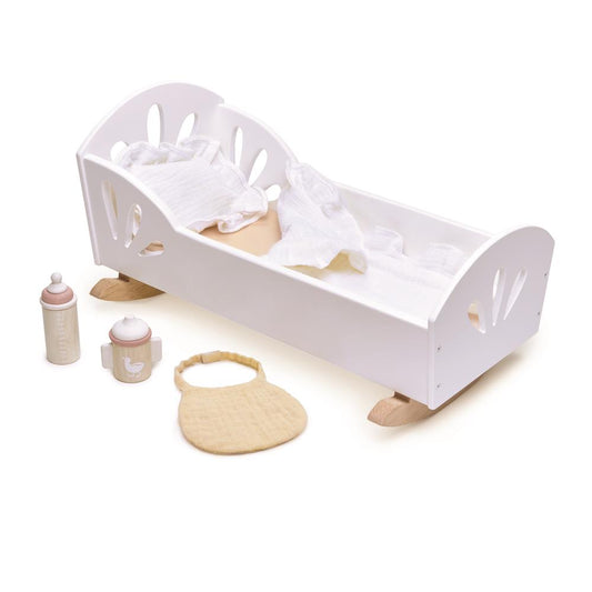 Doll's cradle swan with accessories