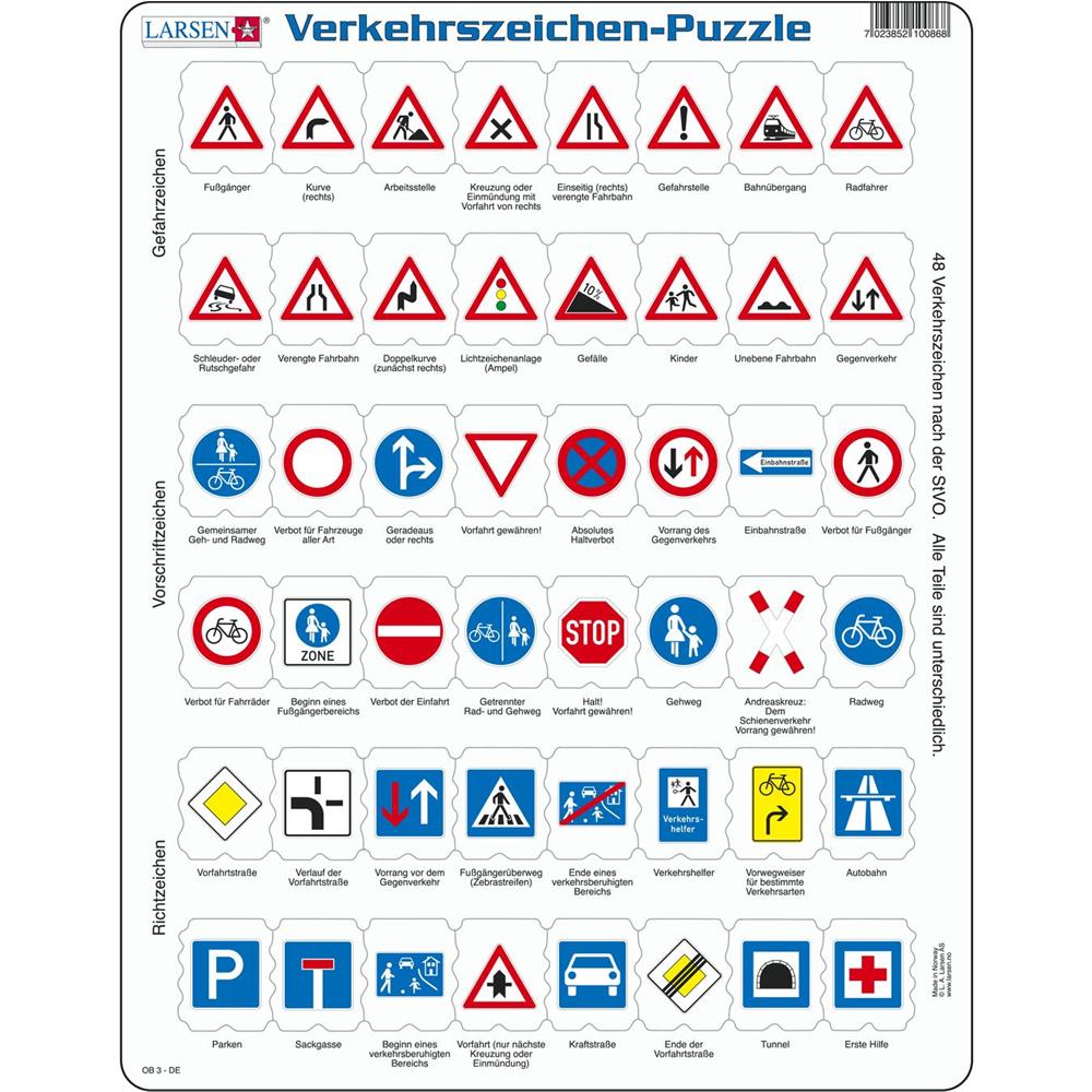 Larsen Puzzle Traffic Signs, 48 ​​pieces