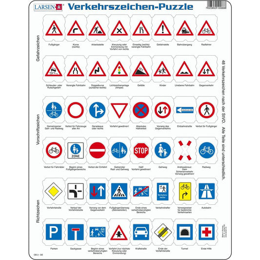 Larsen Puzzle Traffic Signs, 48 ​​pieces