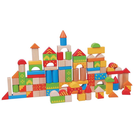Spielba wooden building blocks, 100 pieces