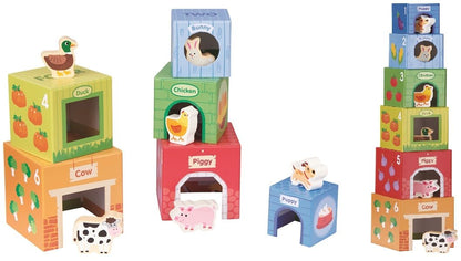 Playba stacking tower with wooden animals