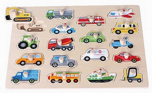 Spielba puzzle véhicules grand avec poignée