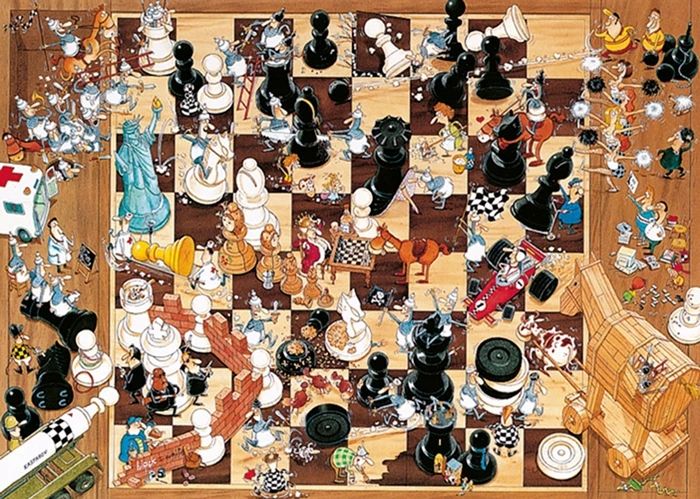 Heye Puzzle Noir ou Blanc, Degano - Puzzle Triangulaire, 1000 pièces