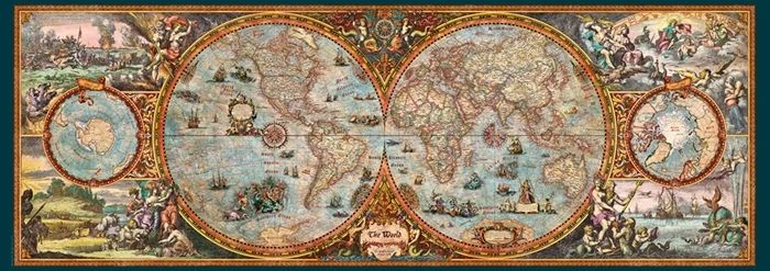 Heye Puzzle Panorama Puzzle Hemisphere Map, 6000 pieces
