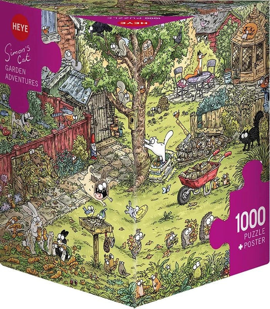Heye Puzzle Garden Adventures - Simon's Cat Triangular 1000 pieces