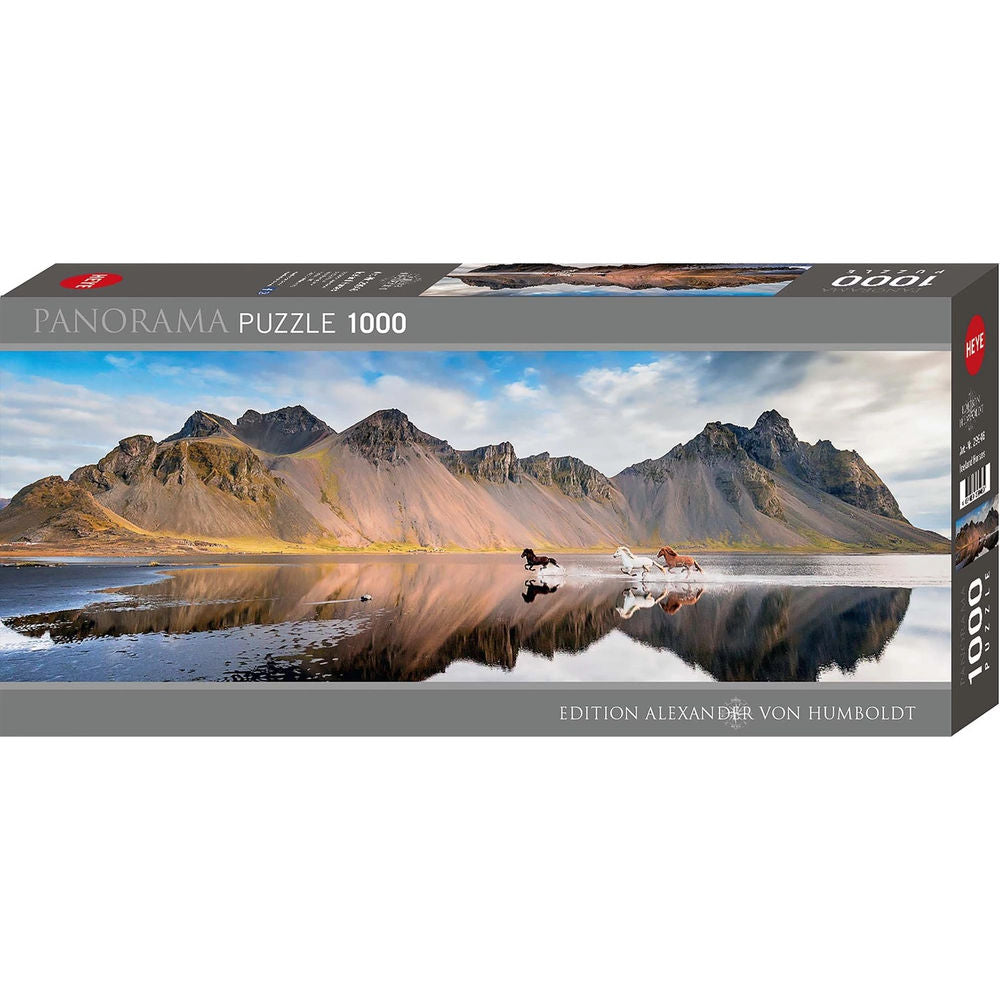 Puzzle Iceland Horses Panorama, 1000 Teile