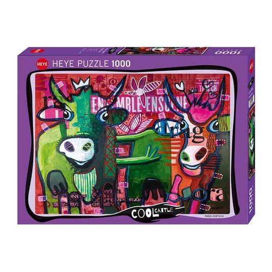 Heye Puzzle Striped Cows Standard 1000 pieces