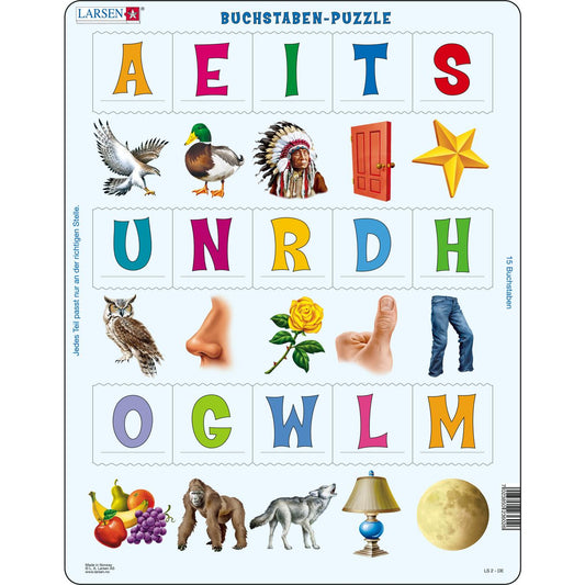 *Puzzle Larsen Apprenez les lettres, 15 pièces