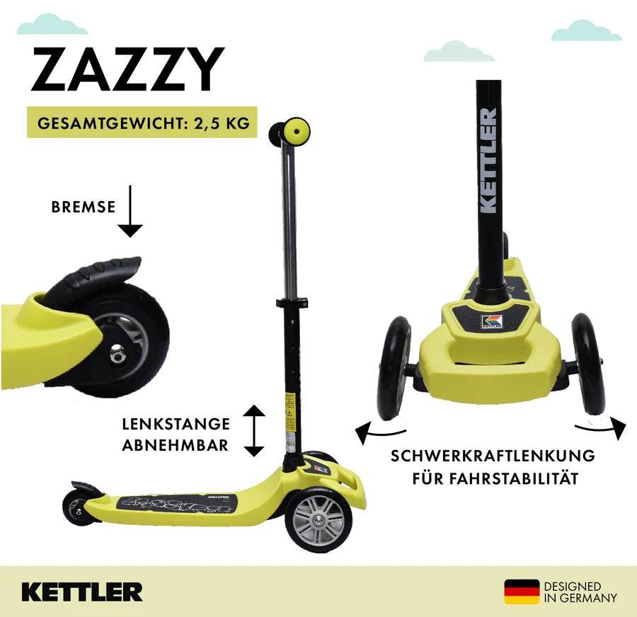 Kettler ZAZZY children's scooter, lime green