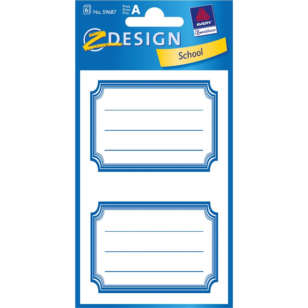 Z-DESIGN Sticker School 59687 Name Labels 6 pieces