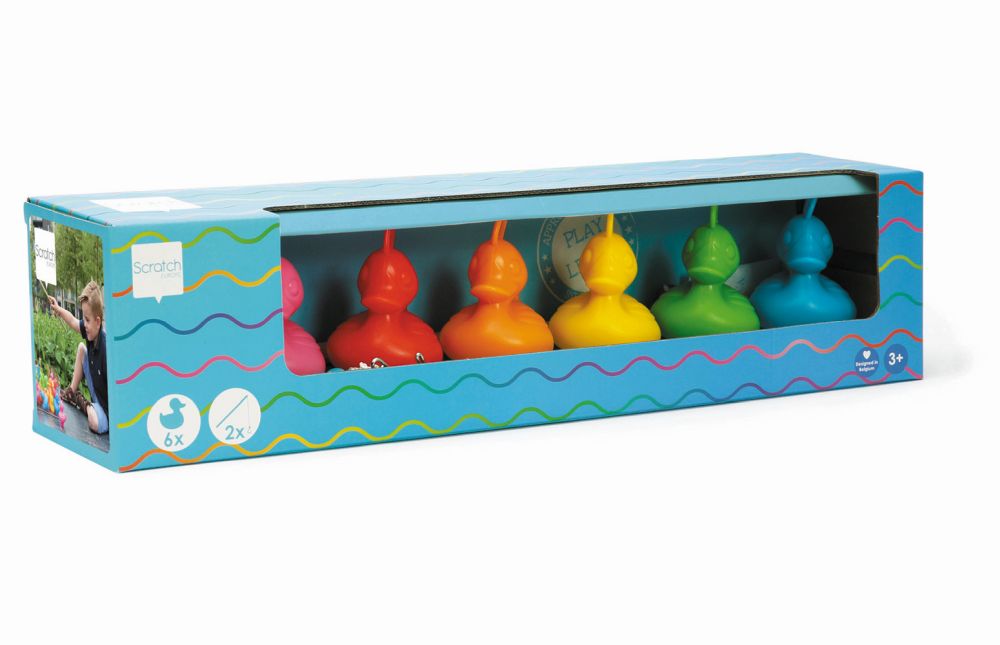 Jeu de pêche à gratter canards colorés