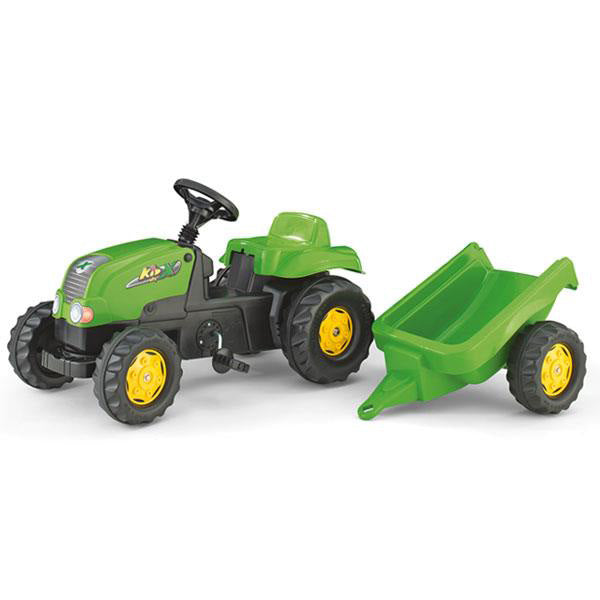 Tracteur à pédales RollyToys Kid-X avec remorque