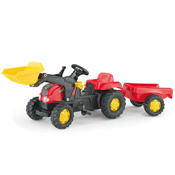 Tracteur à pédales RollyToys Kid avec remorque et chargeur