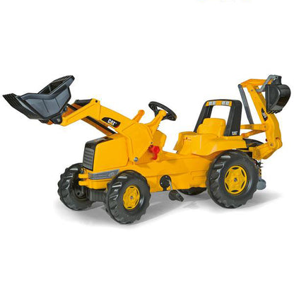 RollyToys Junior Pedal Tractor CAT with Front Loader &amp; Rear Excavator