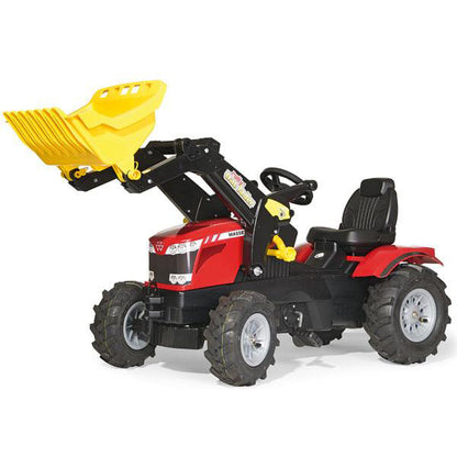 Tracteur à pédales RollyToys Farmtrac Massey Ferguson avec chargeur frontal et pneus pneumatiques