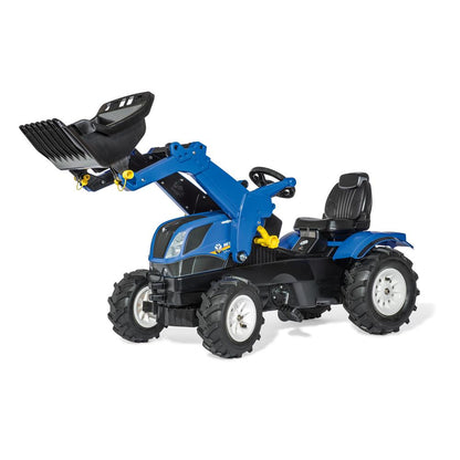 Rolly Toys Farmtrac New Holland avec chargeur frontal et pneus pneumatiques