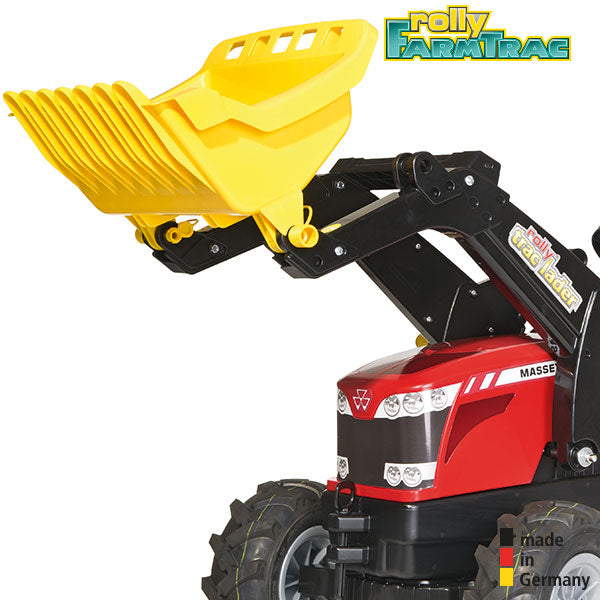 Tracteur à pédales RollyToys Farmtrac Massey Ferguson avec chargeur frontal et pneus pneumatiques