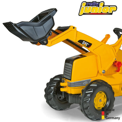 RollyToys Junior tracteur à pédales CAT avec chargeur frontal et pelle arrière