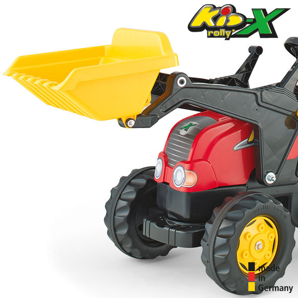 Tracteur à pédales RollyToys Kid avec remorque et chargeur