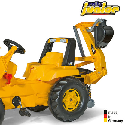 RollyToys Junior tracteur à pédales CAT avec chargeur frontal et pelle arrière