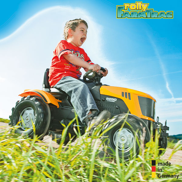 Tracteur à pédales RollyToys Farmtrac JCB 8250 avec chargeur frontal