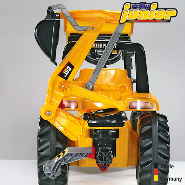 RollyToys Junior tracteur à pédales CAT avec chargeur frontal et pelle arrière