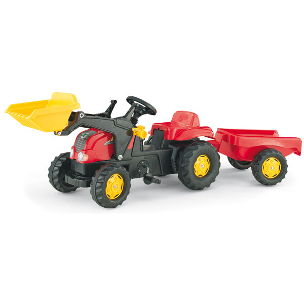 RollyToys Kid pedal tractor with trailer &amp; loader