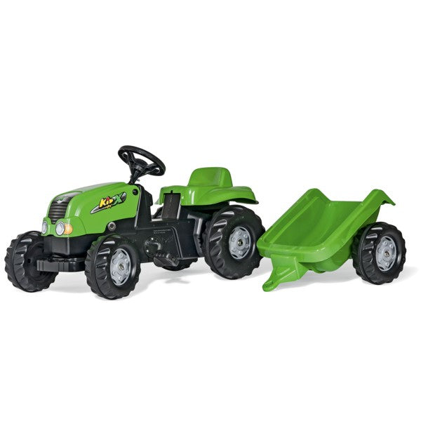 Tracteur à pédales RollyToys Kid-X avec remorque