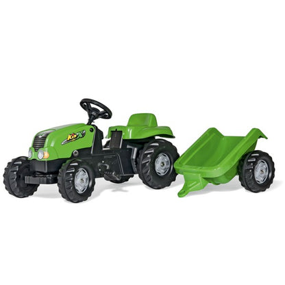 Tracteur à pédales RollyToys Kid-X avec remorque