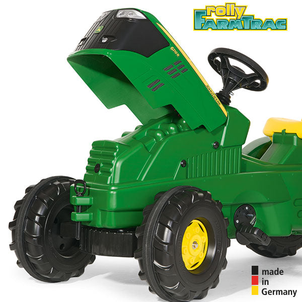 Tracteur à pédales RollyToys Farmtrac John Deere 6210 R avec chargeur frontal et pneus pneumatiques