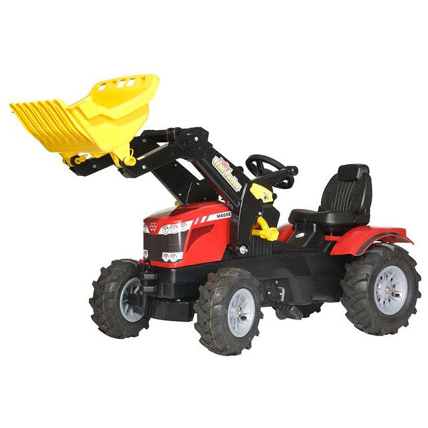 Tracteur à pédales RollyToys Farmtrac Massey Ferguson avec chargeur frontal et pneus pneumatiques