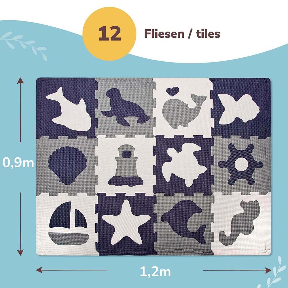 Tapis puzzle Hakuna Mat, monde marin, 1,2 x 0,9 m
