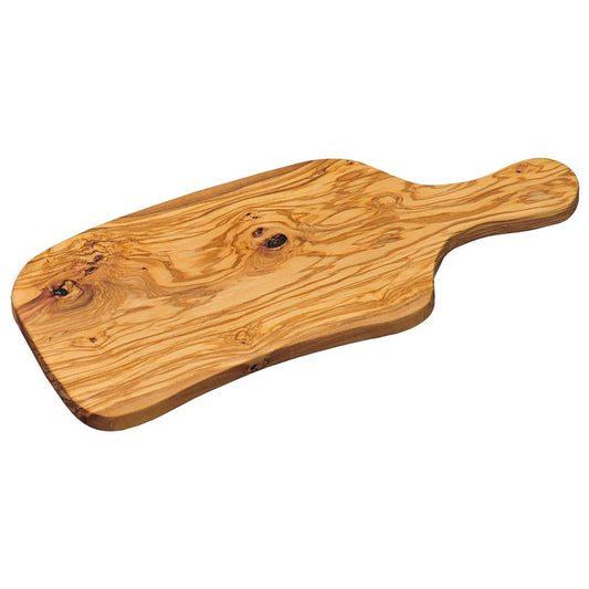 Planche à découper et de service Kesper en bois d'olivier avec manche