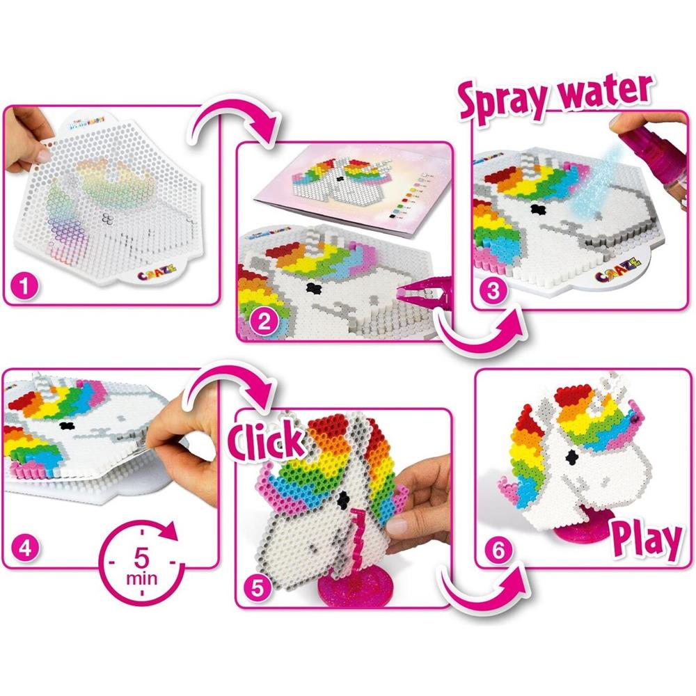 Craze Splash Beadys - Ensemble de jeu Licorne