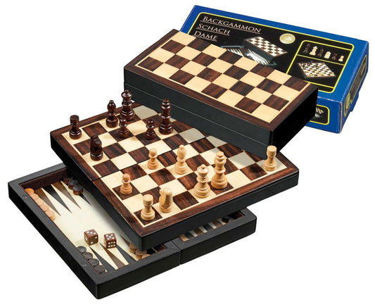 Philos Travel Chess Backgammon Checkers Set, Magnetic