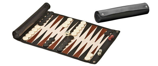 Backgammon de voyage Philos à rouler - cuir artificiel