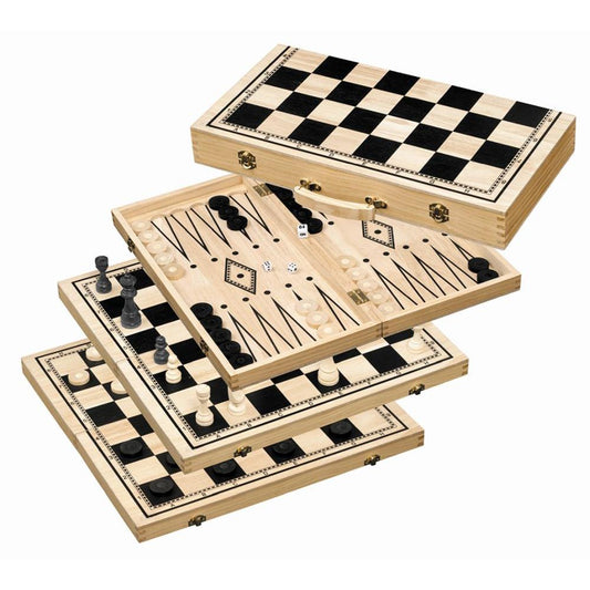 Philos Chess Backgammon Checkers Set - Field 50 mm