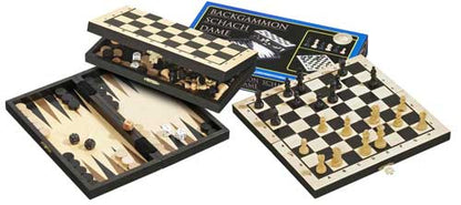 Philos Travel Chess Backgammon Checkers Set
