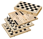 Philos Chess Backgammon Checkers Set - Field 50 mm