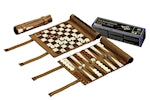 Philos Travel Chess Backgammon Checkers Set - Faux Leather