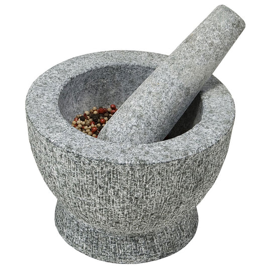 Mortar with pestle granite, light grey