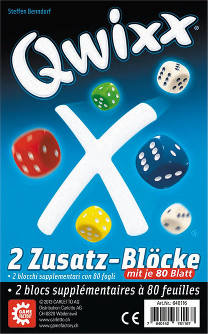 Gamefactory Qwixx - Zusatzblöcke 2x80 Blatt