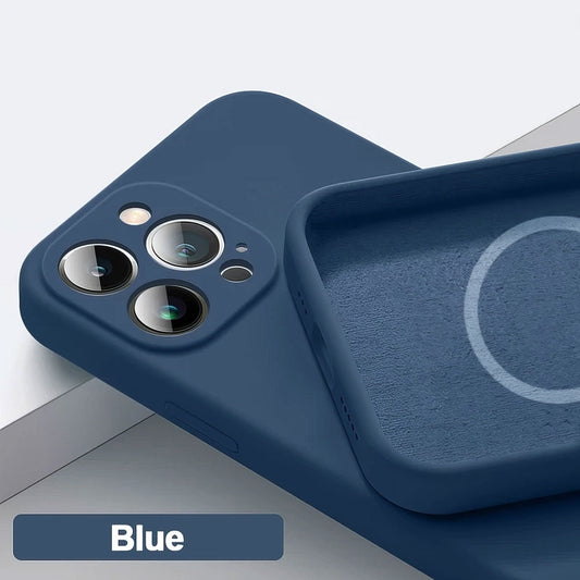 AAi Mobile Étui MagSafe en silicone, iPhone 15 Pro, Bleu