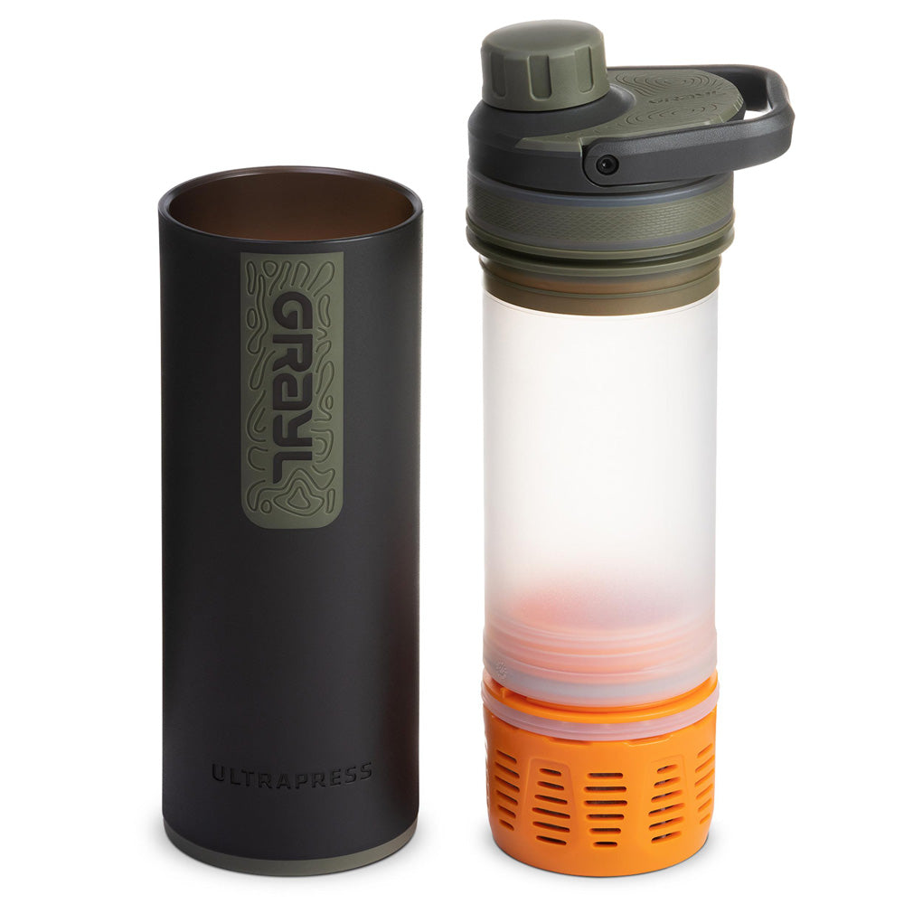 Grayl Ultrapress Purifier Bottle, Camp Black