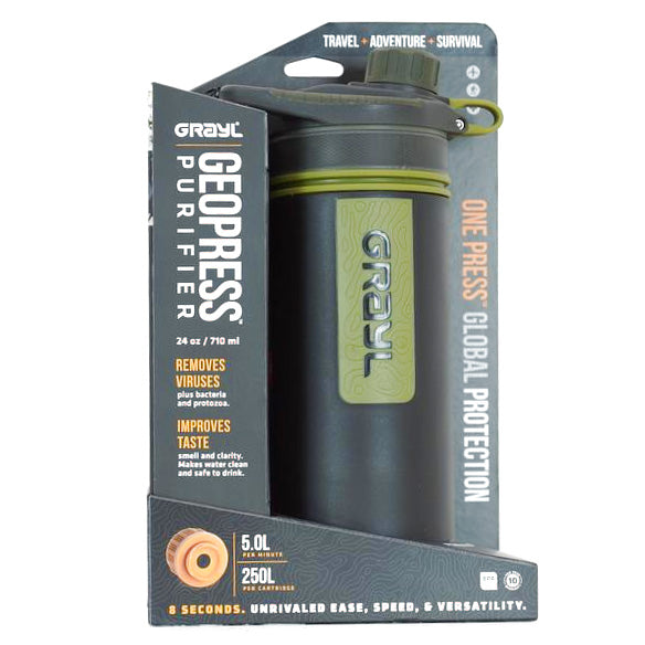 Grayl Geopress Purifier Bottle, Camo Black