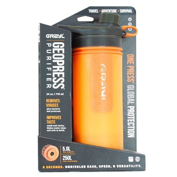 Grayl Geopress Purifier Bottle, Orange