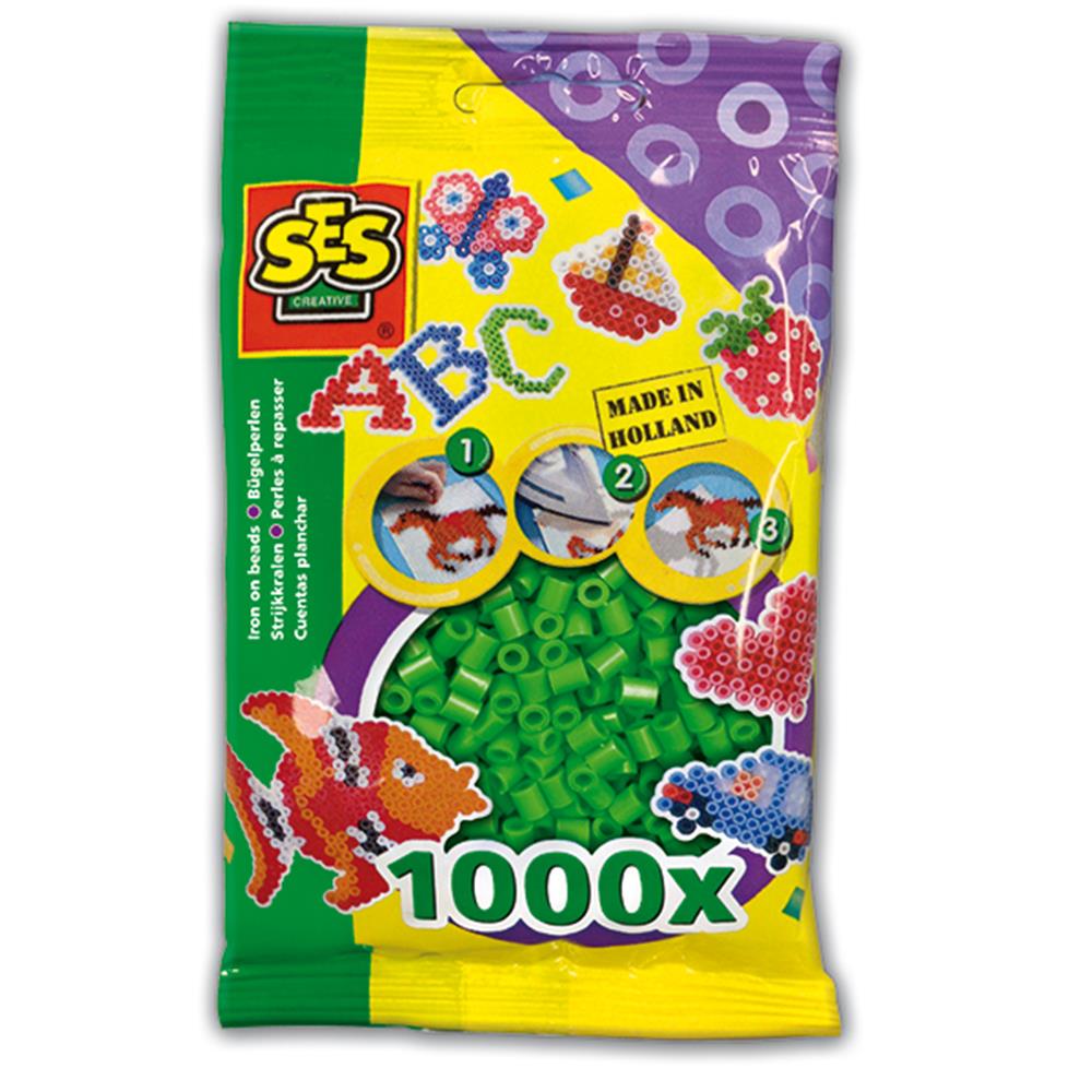 SES iron-on beads refill pack, 1000 pieces, green