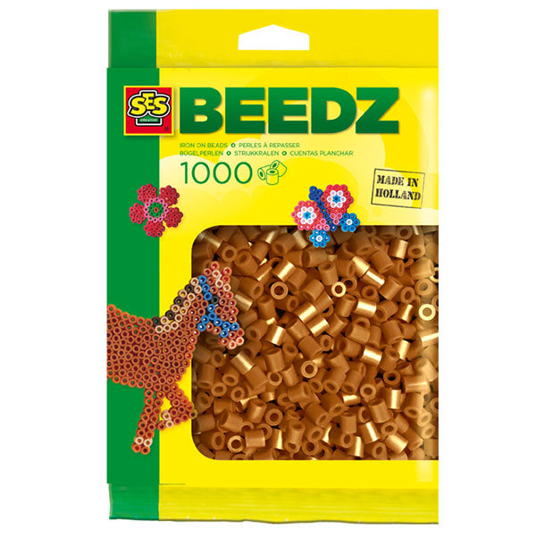 SES iron-on beads refill pack, 1000 pieces, brown