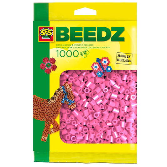 SES Bügelperlen Nachfüllpack, 1000 Stück, pink