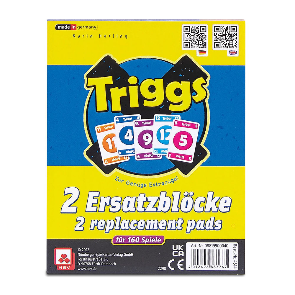 Nuremberg Triggs - blocs supplémentaires 2x80 feuilles (d)